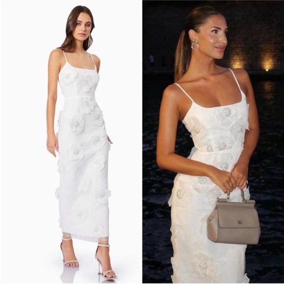 Elliatt Dresses & Skirts - NWT Elliatt Dahlia Midi Dress White 3D Floral XS